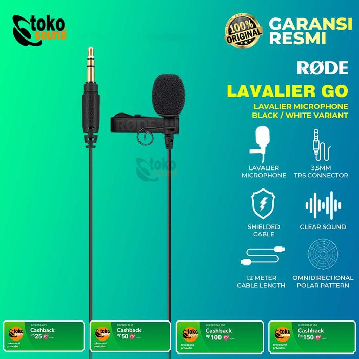 Gambar RODE Lavalier GO omnidirectional lavalier Microphone for wireless go - Black dari Tokosound Proaudio undefined Tokopedia
