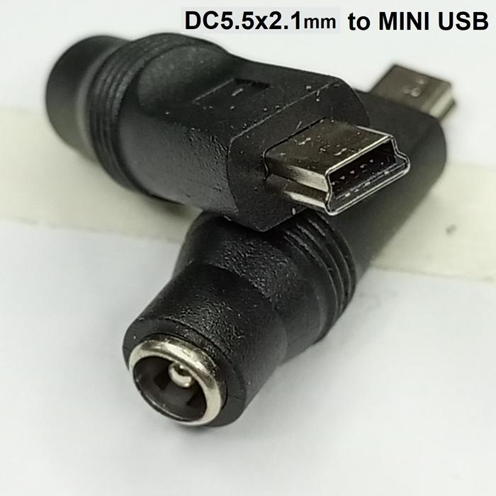 Gambar Adapter DC Jack 5.5x2.1mm Female to Micro USB Mini USB Type C - DC to MINI USB dari Danish Bogor olshop undefined Tokopedia