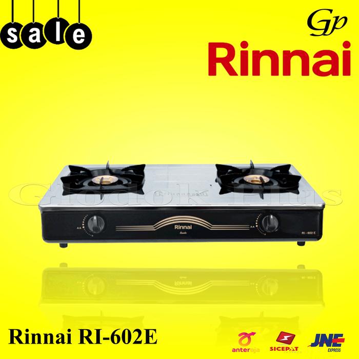 Jual Rinnai ri-602e Kompor Gas 2 Tungku api RI602e stainless 602 e rinai -  Jakarta Selatan - Glodok Plus | Tokopedia