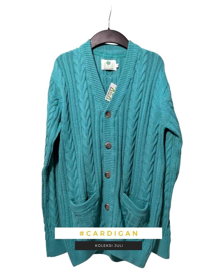 Gambar amara Cozy Waves Cotton Cardigan | Cardigan Sweater Unisex - Light Green, XS dari amara_creator official undefined Tokopedia