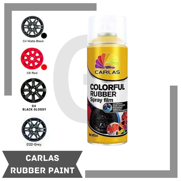 Gambar Spray cat velg mobil motor CARLAS RUBBER PAINT / Cat karet - C4 Black Doff dari Glorious Accesories undefined Tokopedia