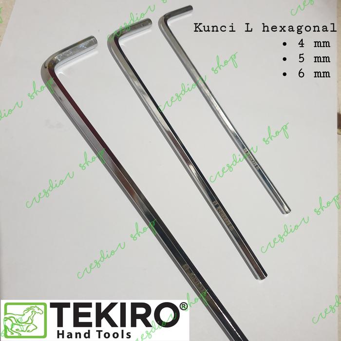 Gambar kunci L hexagonal panjang TEKIRO long hex key 4mm 5mm 6mm JETJO TOOLS - TEKIRO, 4 mm dari Cresdior Shop undefined Tokopedia