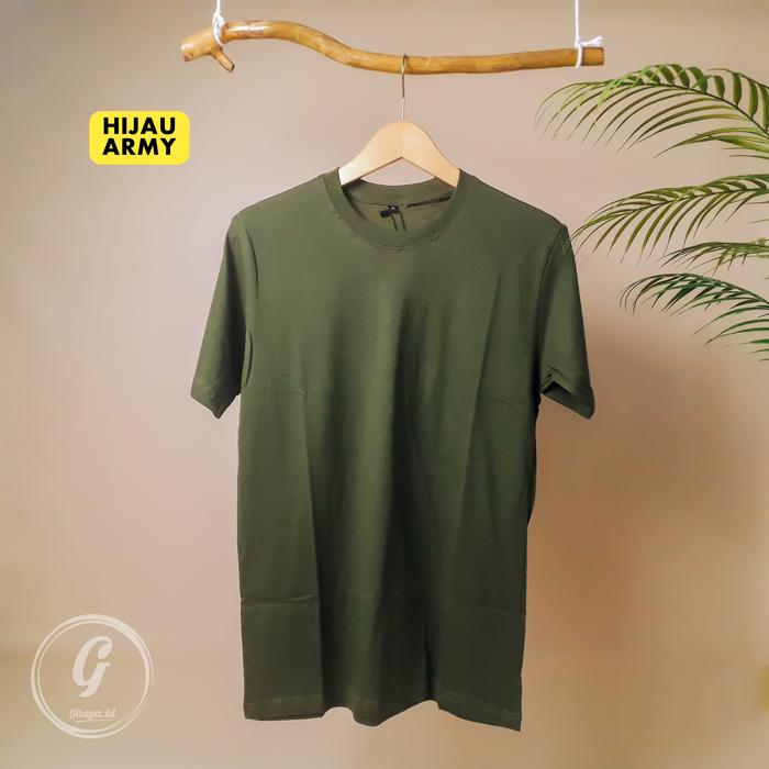 Gambar Kaos Polos warna Hijau Botol | premiun quality - Hijau Army, M dari giraya id undefined Tokopedia