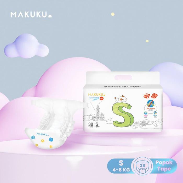 Gambar Pampers Makuku Air Diapers Comfort+ & Slim / Popok Bayi - Slim S38, 1 pack dari stand market undefined Tokopedia