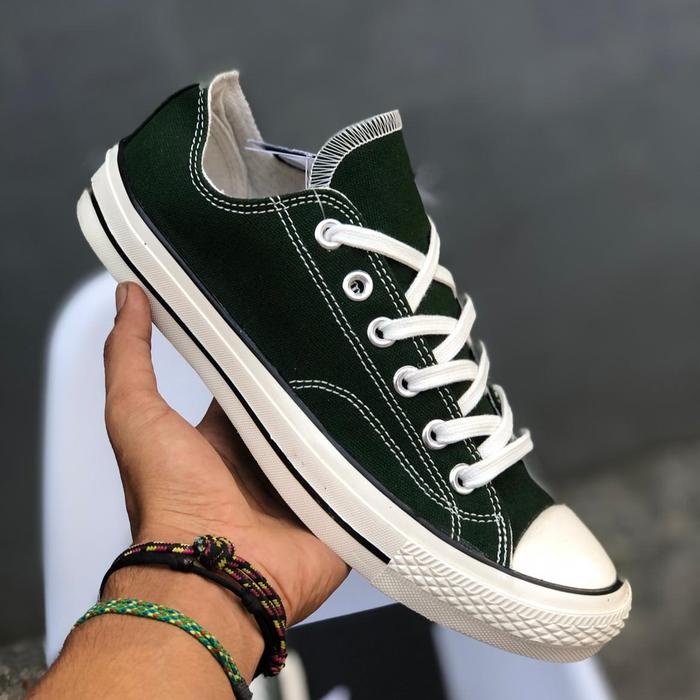Gambar sepatu pria wanita sneaker converse hijau army - Hijau, 38 dari Original Sepatu Sneaker Zivana undefined Tokopedia