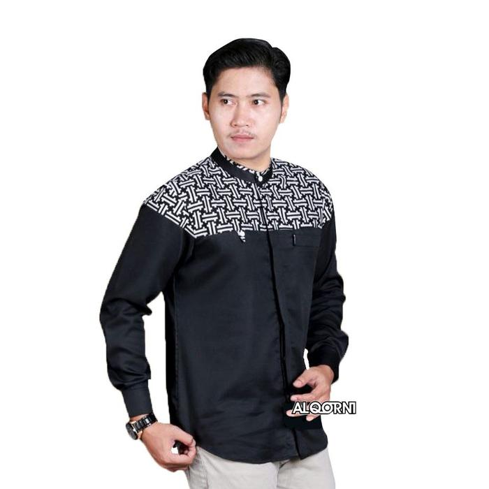 Gambar baju koko pria seragam hadroh falcon - Hitam, XL dari Hafinasya undefined Tokopedia