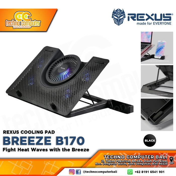 Gambar COOLINGPAD REXUS BREEZE B170 RGB Notebook CoolingPad Up to 17inch dari Techno Computer Bali undefined Tokopedia