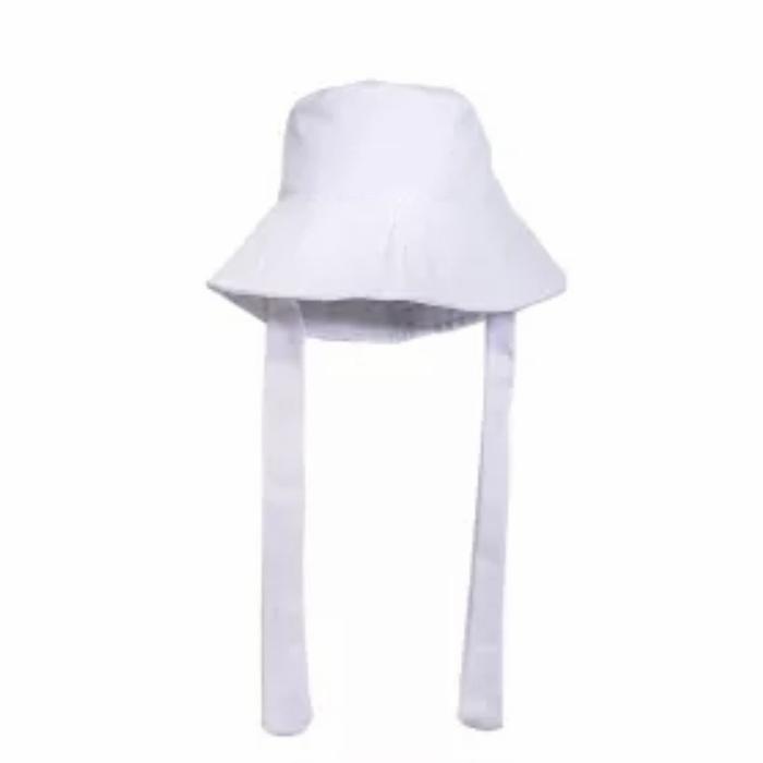 Gambar Topi Wide Bucket Hat Wanita Hijab Tali Pita Cantik & Trendy in - Putih dari AQilaStore.id undefined Tokopedia