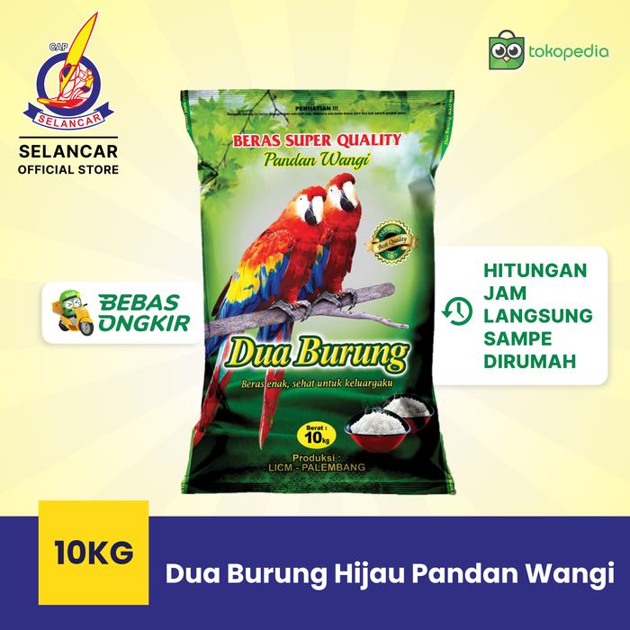 Gambar BERAS DUA BURUNG HIJAU - PANDAN WANGI PALEMBANG BERAS PULEN 10KG KHAS - 10KG dari Beras Selancar Official Shop undefined Tokopedia