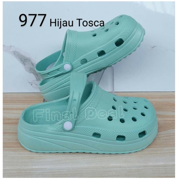 Gambar Sandal Kodok Classic Bae Clog,Sepatu Sendal Baim Wedges Platform Crocs - Tosca, 37 dari Final Deal undefined Tokopedia