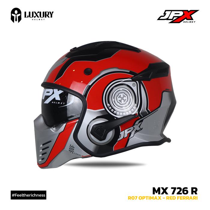 Gambar Helm Modular - Helm JPX MX 726R - MX07 - Optimax - HalfFace - FullFace - RedFerrariGloss, XL dari LuxuryHelmet undefined Tokopedia