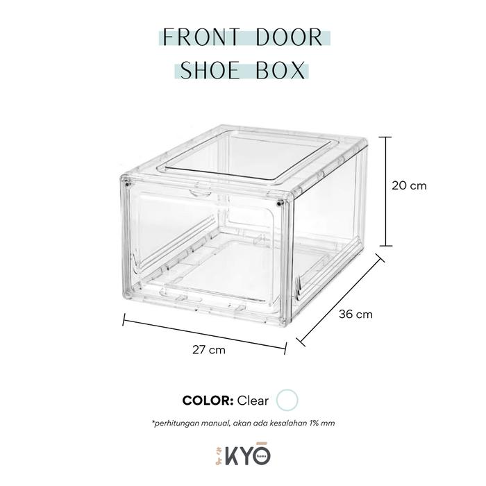 Gambar KYO shoes box Full Acrylic kotak sepatu Akrilik sepatu sneakers box - TUTUP DEPAN, TANPA BUBBLE dari KYO Home.co undefined Tokopedia