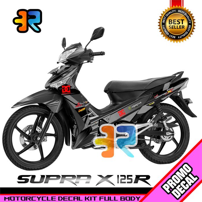 Gambar Stiker Decal Striping Motor Honda Supra X 125R Racing Full Body - Abu-abu dari Er Decal Sticker undefined Tokopedia