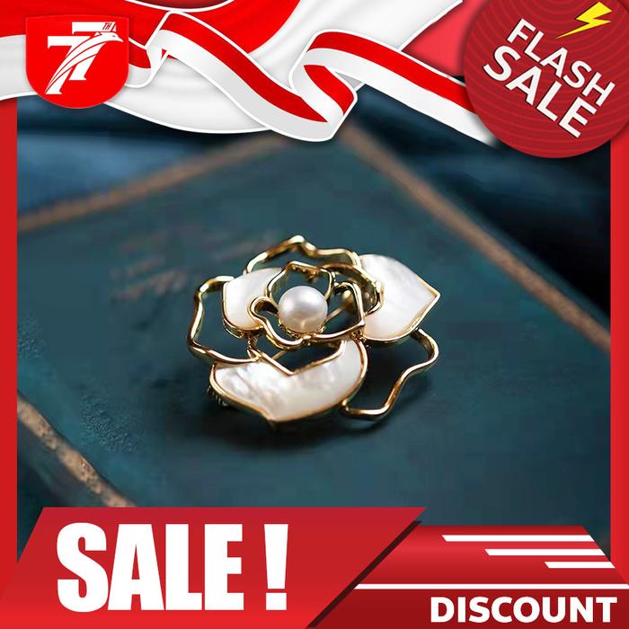 Gambar Bros Lotus Wanita impor Jilbab Aksesoris Hijab Bros Peniti mutiara - Bros Lotus dari Orfilla Beauty undefined Tokopedia