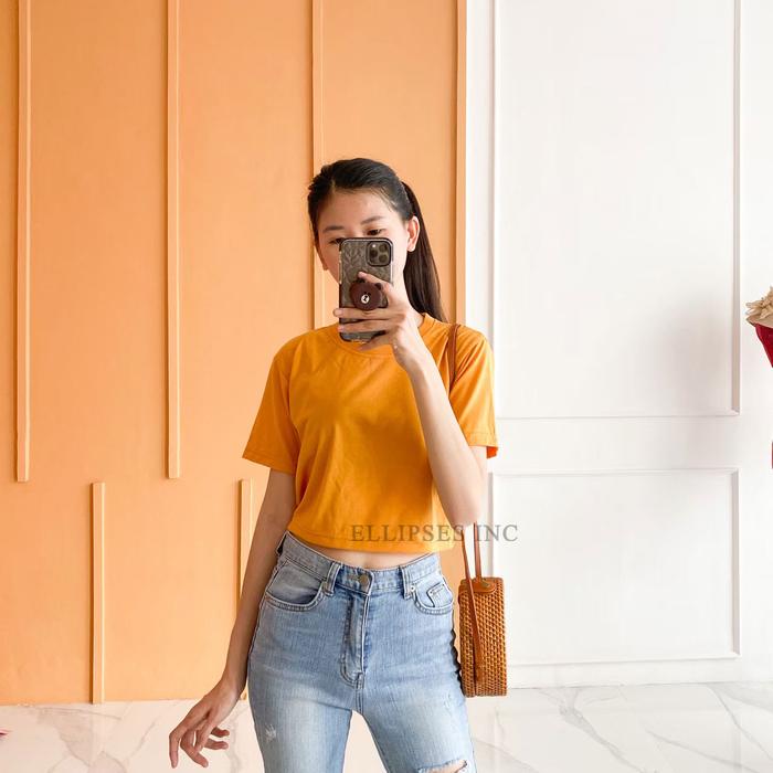 Gambar Ellipsesinc - Crop Top Lengan Pendek - Mustard, L dari ELLIPSESINC undefined Tokopedia