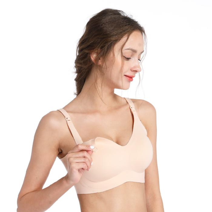 Gambar MOOIMOM Delicate Maternity & Nursing Bra / Wanita Hamil & Bh Menyusui Tanpa Kawat / Bra Seamless / Busui / Pumping - BUY MORE SAVE MORE - Nude, M dari MOOIMOM Indonesia undefined Tokopedia