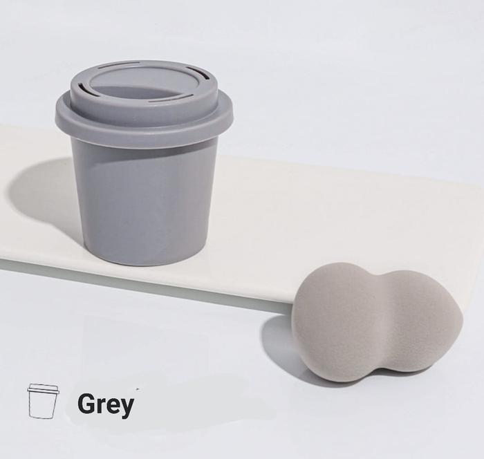 Gambar Sponge Makeup + Coffee Cup Applicator Beauty blender Cup Tempat Cantik - Grey dari MG Store_NEW undefined Tokopedia