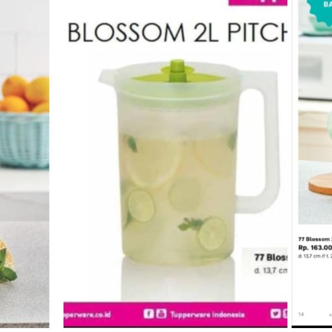 Gambar Tupperware pitcher, slimeline, beverage buddy, fridge jug - Tutup hijau 2 l dari MHA TUPPERWARE undefined Tokopedia