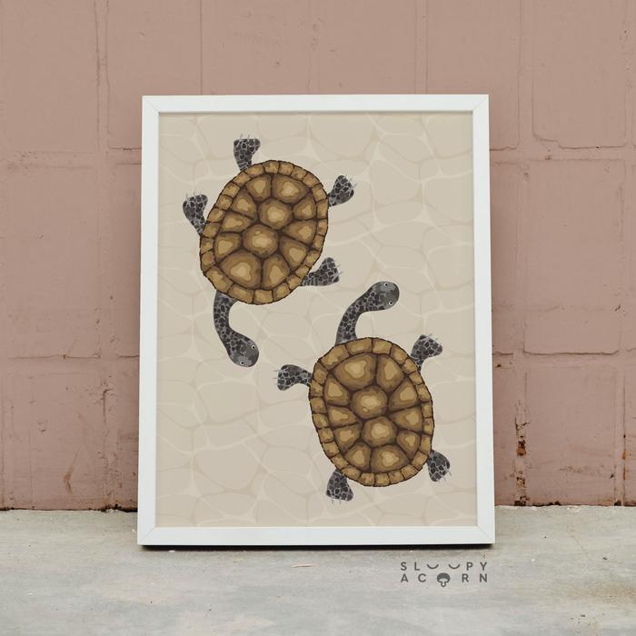 Gambar Rote Snake-Necked Turtle Art Print Wall Paper Poster Canvas Painting 2 - Matte Paper, A4 (21 x 29,7) dari Doel's Gallery undefined Tokopedia