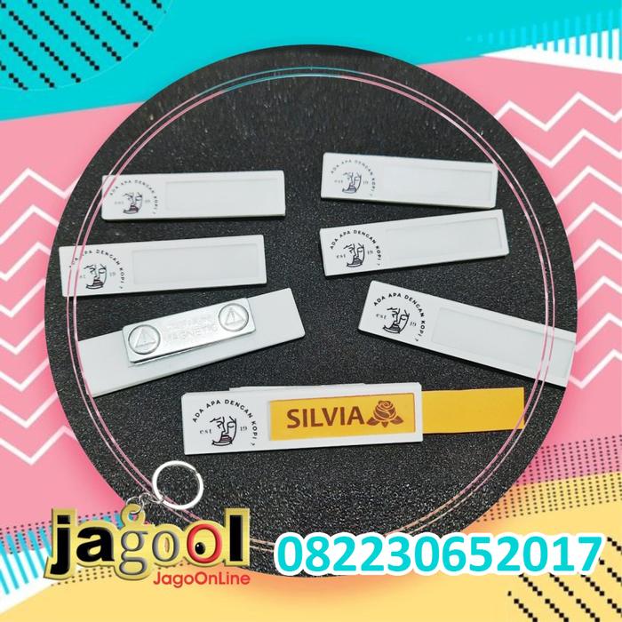 Gambar Nama Dada Nametag Name tag Akrilik Print UV TANPA Resin 8x2cm - Reusable Magnet, min.2 dari Jagool undefined Tokopedia