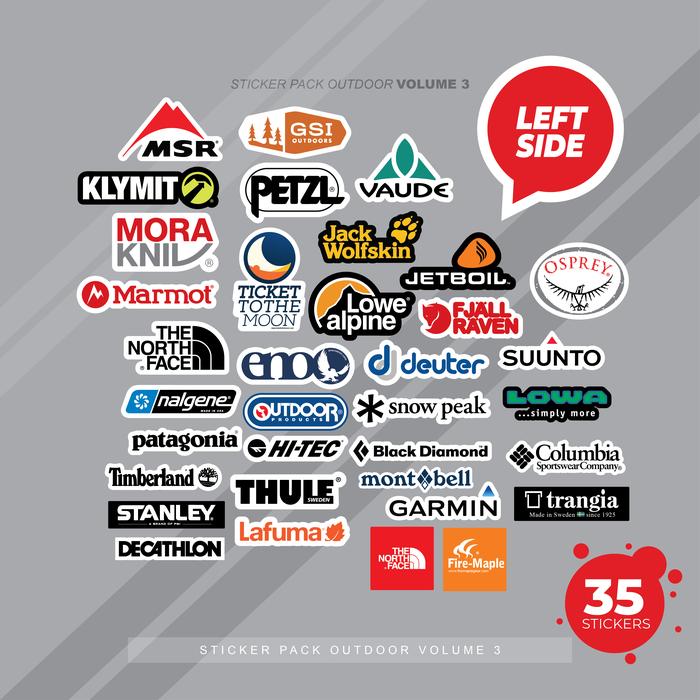 Gambar Sticker Pack Outdoor Volume 3 67 Logo Stiker Laptop Helm Koper Tumbler - Left Side dari denboglenk undefined Tokopedia