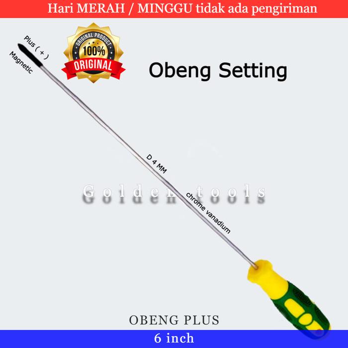 Gambar OBENG SETTING KECIL OBENG PLUS PANJANG 12" INCH OBENG RADIO MAGNETIC - 6in plus dari Golden Tools undefined Tokopedia