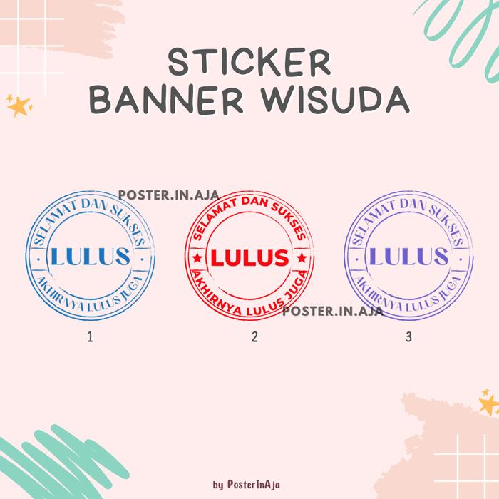 Gambar Sticker Tambahan untuk Banner Wisuda ke-LULUS an Transparant Label - 1-3 dari Poster in Aja undefined Tokopedia