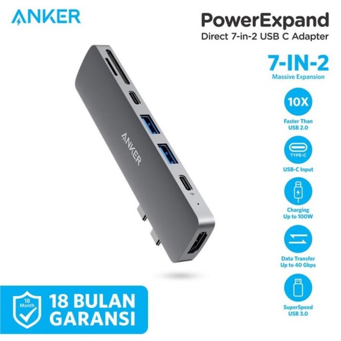 Gambar Anker USB-C PD Media Hub A83710 PowerExpand Direct 7-in-2 for MacBook dari Gracias Bravo undefined Tokopedia