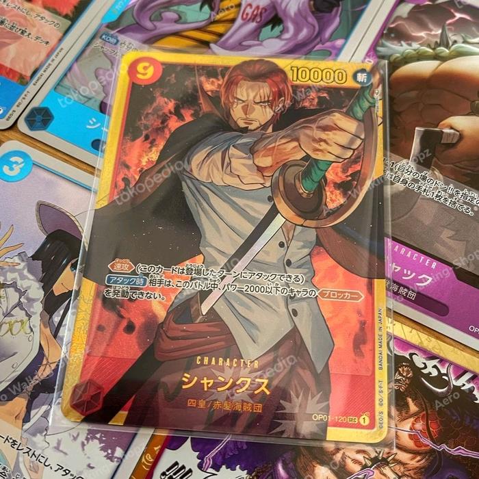 Gambar Shanks Shank Jeki Jacky OP01-120 SEC (Secret) One Piece Card TCG dari Aero Walking-Shopz undefined Tokopedia