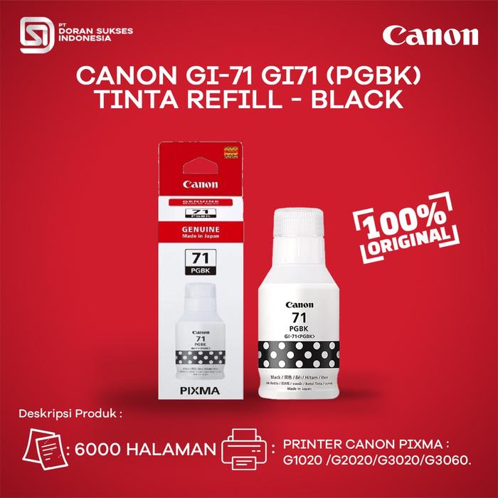 Gambar Tinta Refill Canon GI-71 GI71 Printer PIXMA G1020 G2020 COMPATIBLE INK - Black dari Doran Gadget Store undefined Tokopedia