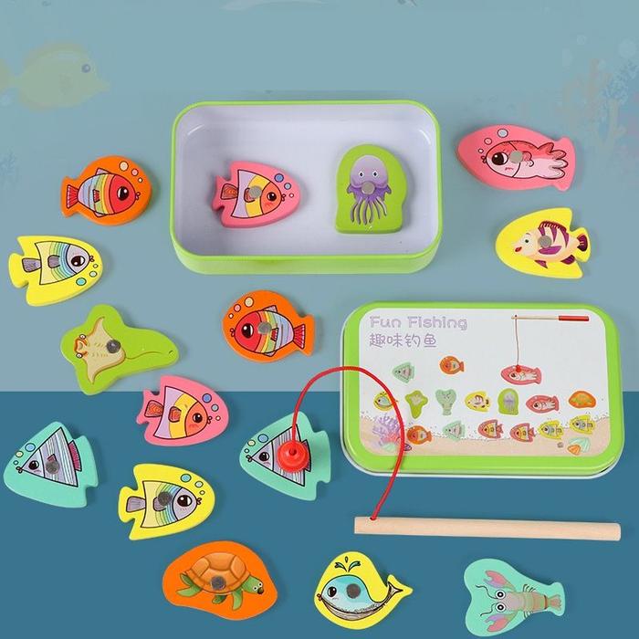 Gambar Mainan Edukasi Pancing Ikan Magnet Kotak Kaleng Fishing Toys - Tosca dari Kumboid undefined 5 Tokopedia