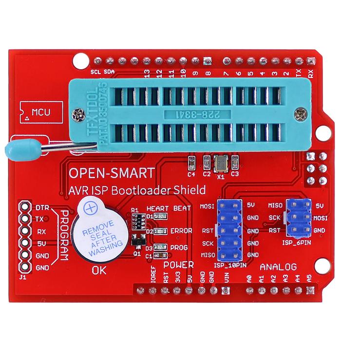 Gambar AVR ISP Shield Burning Bootloader Programmer Atmega328P Modul - Red Open-Smart dari Tekno Kreasi Elektronik undefined Tokopedia