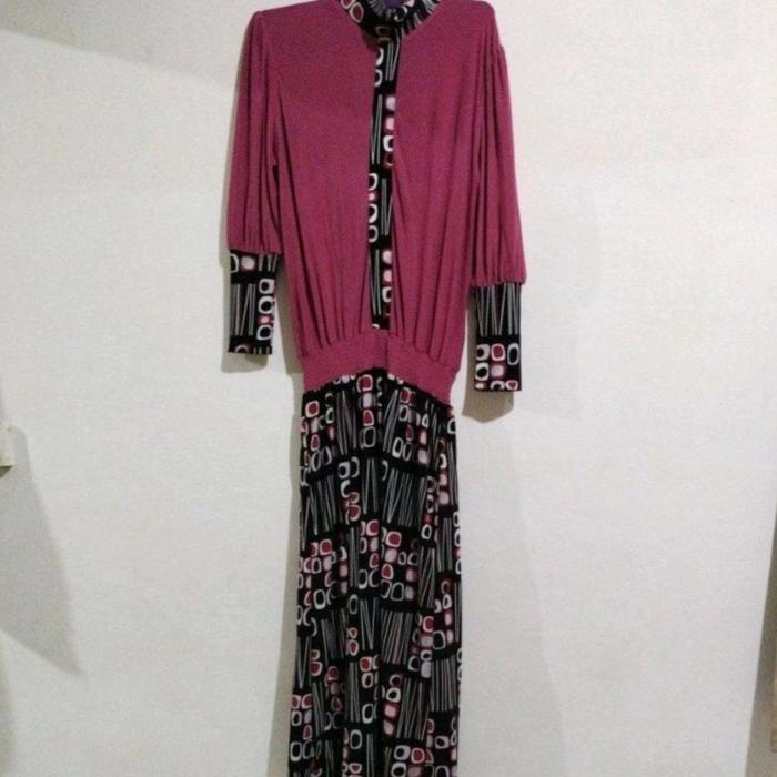 Gambar Pakaian muslim wanita dress kondangan pesta baju pengajian - pink kotakgaria dari Rechan store undefined Tokopedia
