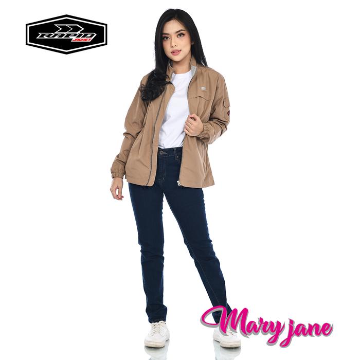 Gambar Jaket motor wanita harian keren anti air jacket cewek RAPID MARYJANE - Coklat Muda, S/M dari Rapidjacket undefined Tokopedia