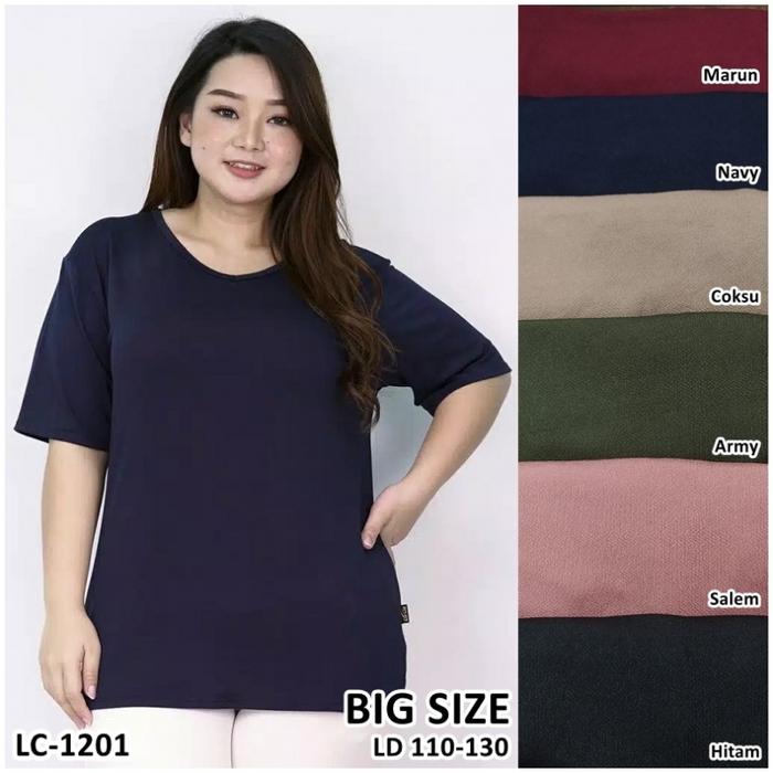 Gambar Kaos Oblong Wanita Baju Murah Atasan PolosMelar Jumbo Size LC 1201Big - Pink dari Sarang Jeans undefined Tokopedia