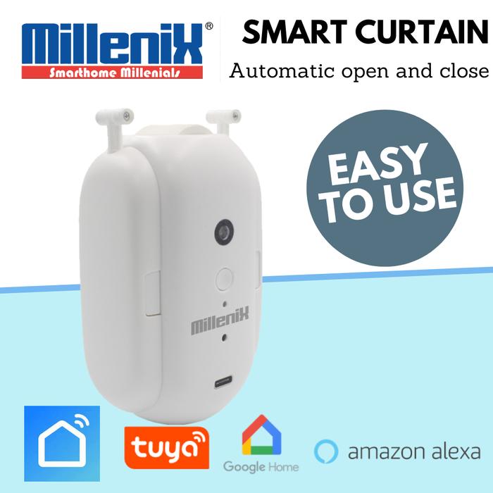 Gambar SMART CURTAIN AUTOMATIC GORDEN ROBOT REMOTE MOTOR SMARTLIFE TUYA - T-Rail dari Millenix Digilock Perkasa undefined Tokopedia