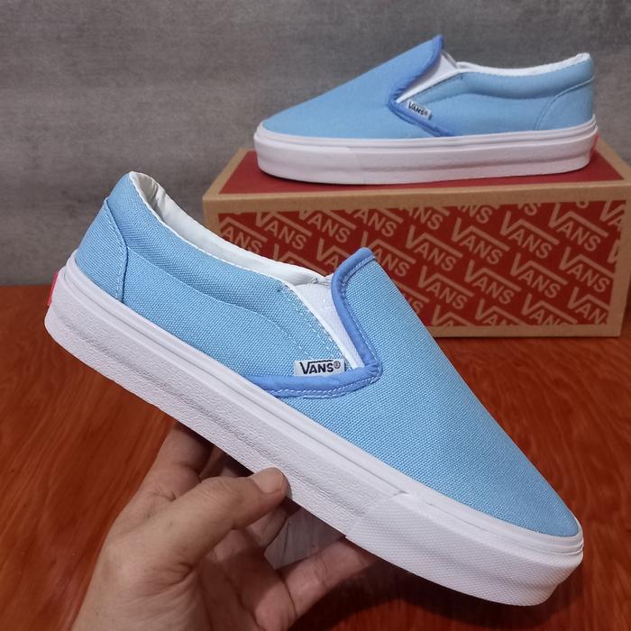 Vans slip best sale on sky blue