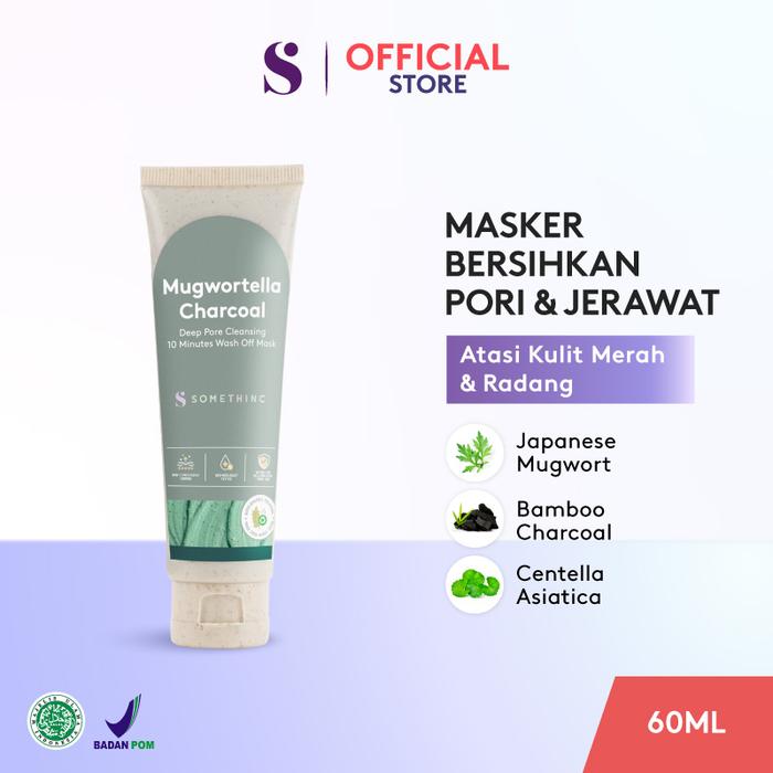 Gambar Mugwortella Charcoal Deep Pore Cleansing 10 Minutes Wash Off Mask - 60gr+Spatula dari Somethinc undefined Tokopedia