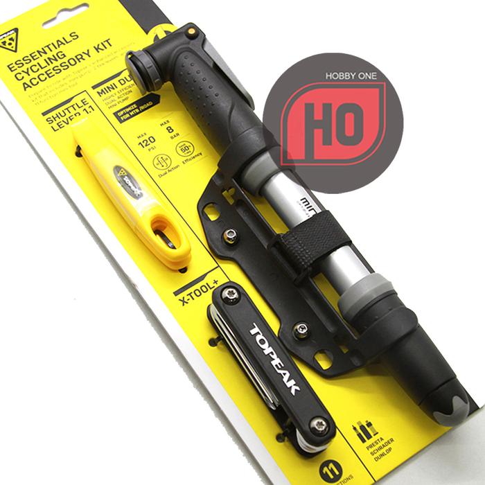 Gambar TOPEAK ESSENTIAL CYCLING ACCESSORY KIT Pompa Mini Pump Tool Tire Lever dari Hobby One undefined Tokopedia