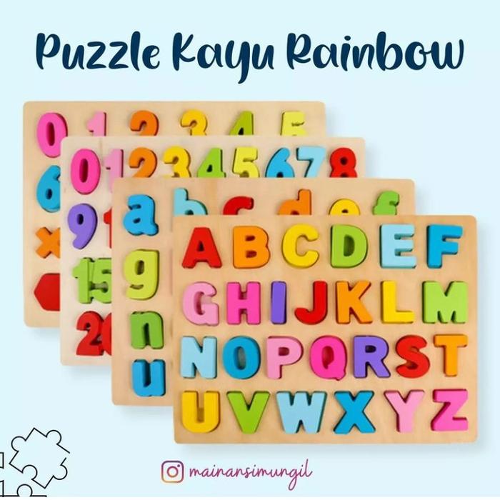 Gambar Mainan Edukasi Puzzle Kayu 3D Warna Warni Angka Alfabeth - Kecil a to z dari adp shop makassar undefined Tokopedia