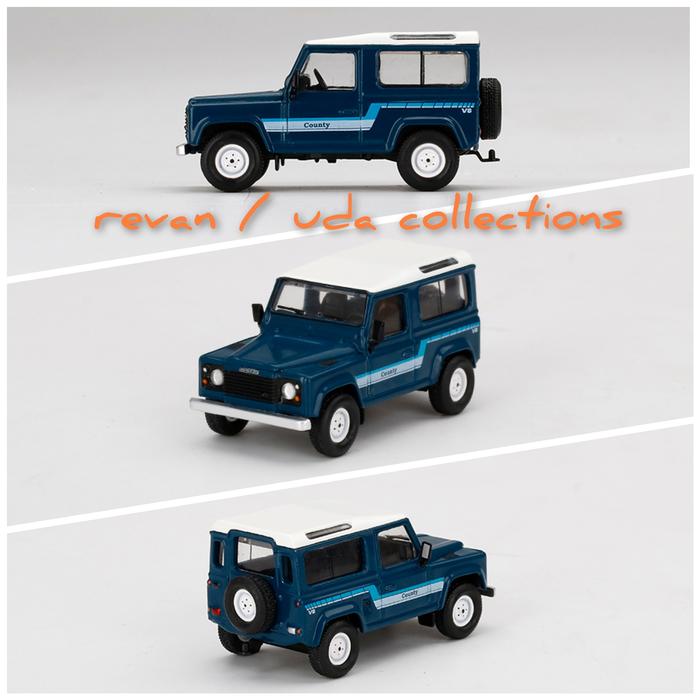 Mini GT 1:64 Land Rover Defender 90 County Wagon Stratos Blu #353 &ndash; Modello Diecast Limited Edition