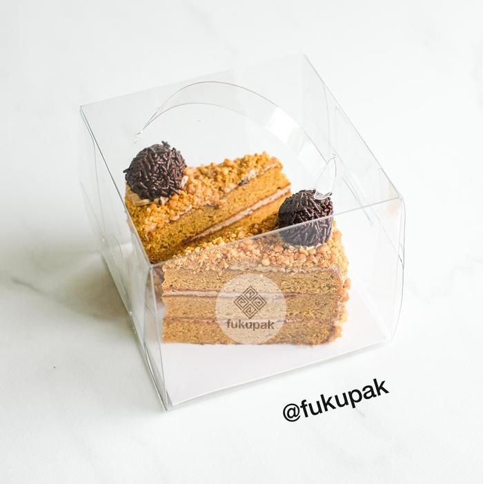 Gambar (20pcs) Fukupak Box Mika Handle Mika Kotak Mika Korea Transparent Glass Box - 13x13xT11 dari Fukupak undefined Tokopedia