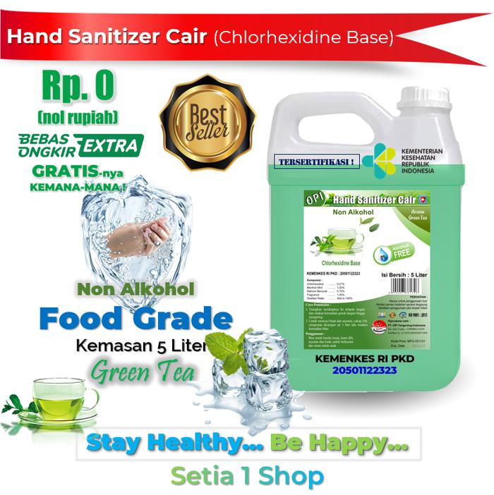 Gambar Hand Sanitizer 5 Liter Cair FOOD GRADE Green Tea Non Alkohol Base - green tea dari setia1.shop undefined Tokopedia