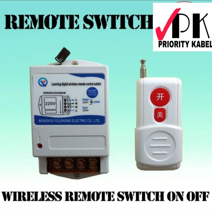Gambar WIRELESS REMOTE CONTROL SWITCH ON OFF / SAKLAR WIRELESS 220V - 500 Meter dari Priority Kabel undefined Tokopedia