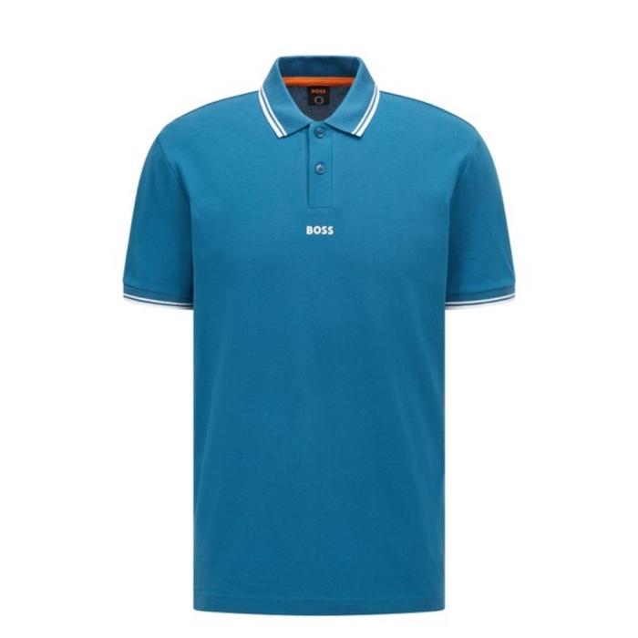 Jual Kaos Hugo Boss Pchup Polo Shirt Contrast Detail Blue 100