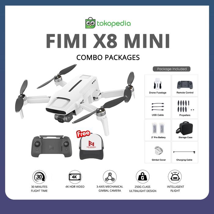 Gambar FIMI X8 Mini Drone 8km 4K 3axis Camera 2021 Version - Combo Packages dari afandyx-Store undefined Tokopedia