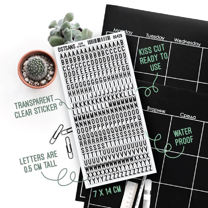 Gambar Stiker Label Nama Huruf 1cm Abjad 0,5 cm Hitam Putih Transparan 0042 - 0042B dari Sticker Party undefined Tokopedia