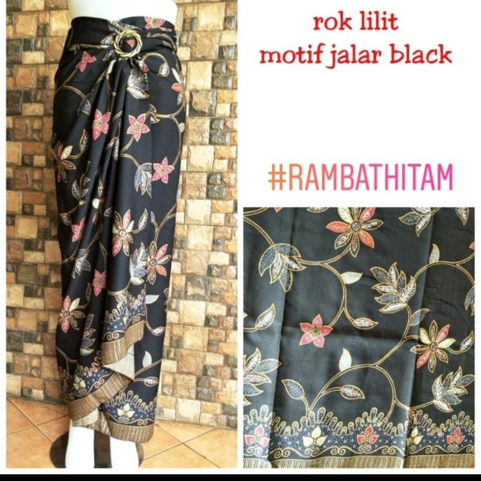 Gambar Bawahan Batik wanita 1 warna#Rok lilit rambat hitam - Hitam, All Size dari saiyokato undefined Tokopedia