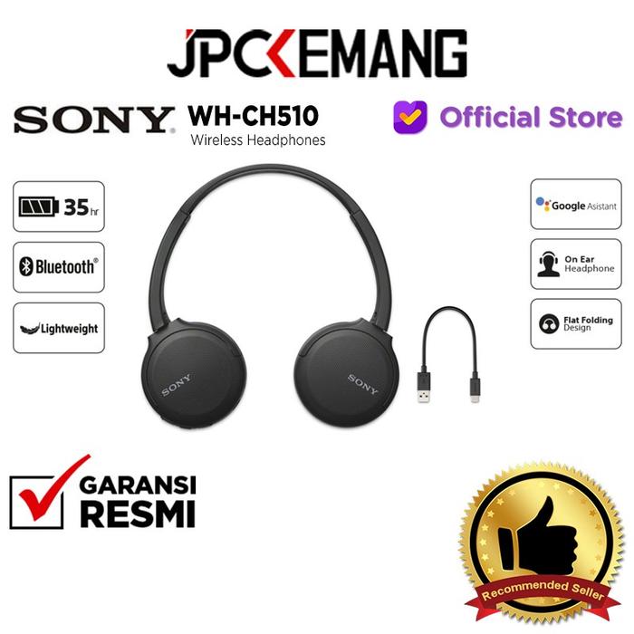 Gambar Sony WH-CH510 Wireless Headphones Earphone Sony WHCH510 WH CH510 RESMI - Black dari JPC Kemang undefined Tokopedia