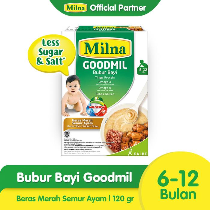 Gambar Milna Goodmil Bubur Khusus Beras Merah Semur Ayam 120gr 8+ dari Global Susu Ciledug undefined Tokopedia